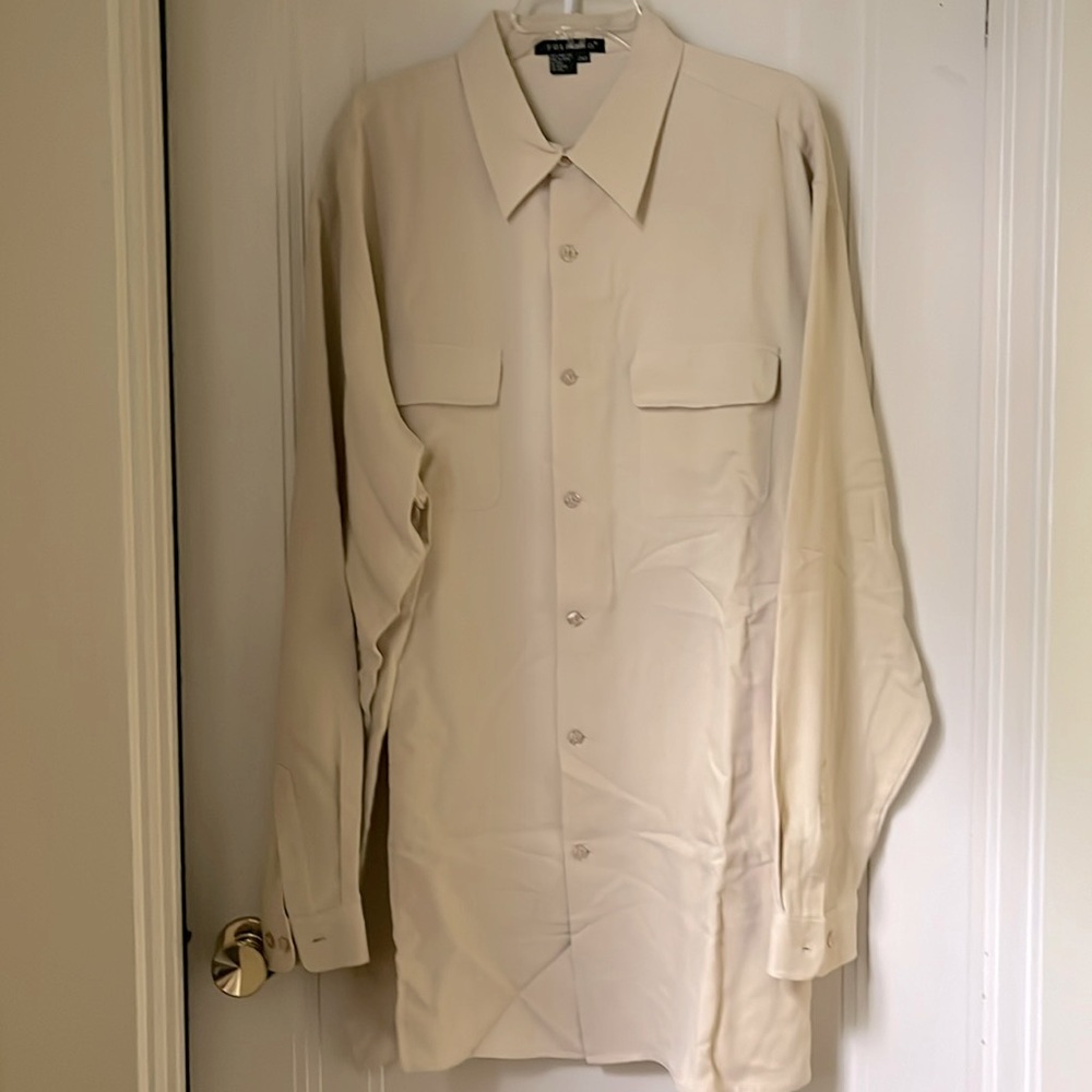 Tulliano Silk Shirt Men’s Size XXLT Long Sleeves Button Up Shirt 2XLT